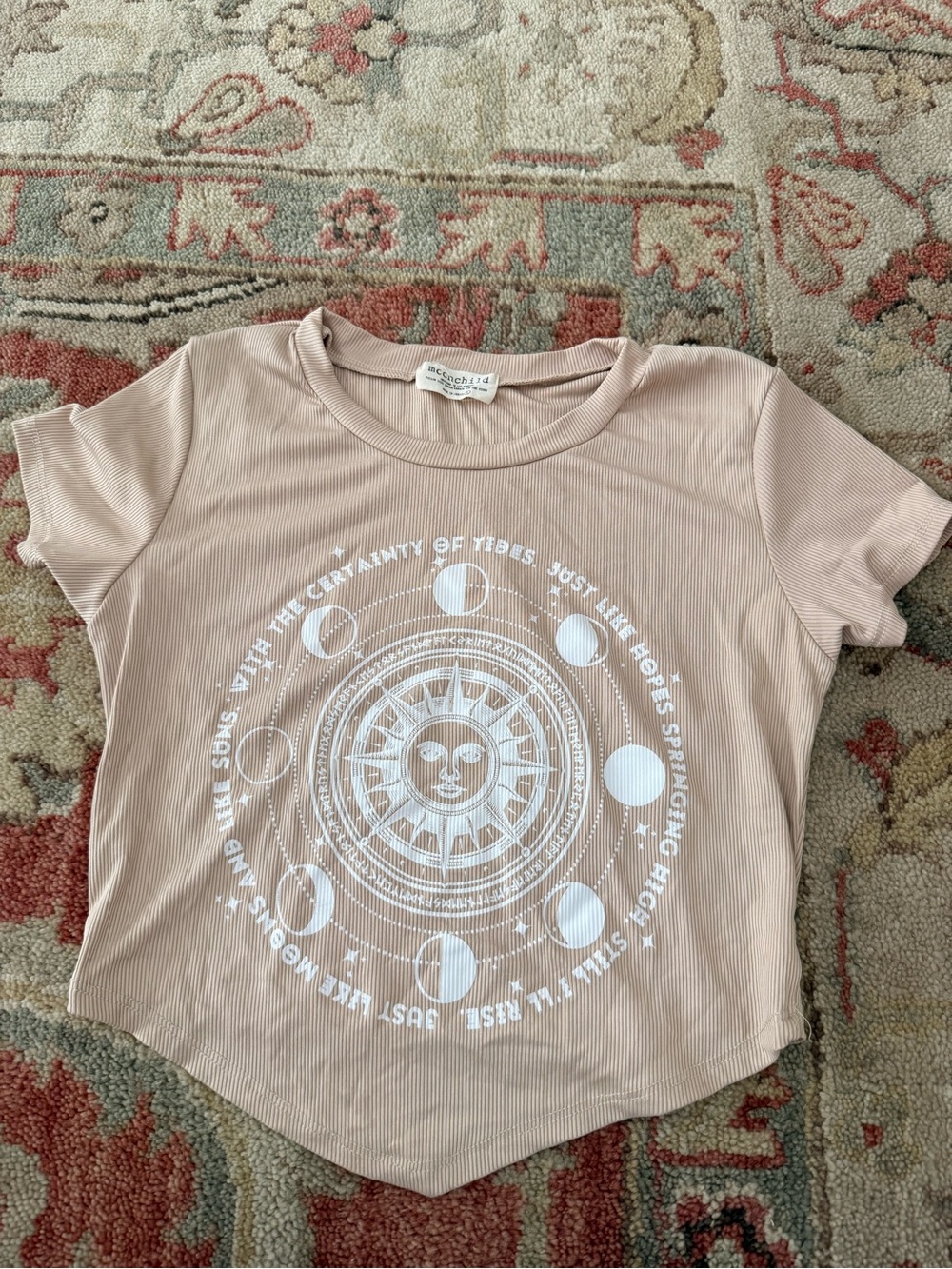 Women's Dusty Rose Short-Sleeve Sun & Moon Graphic Tee